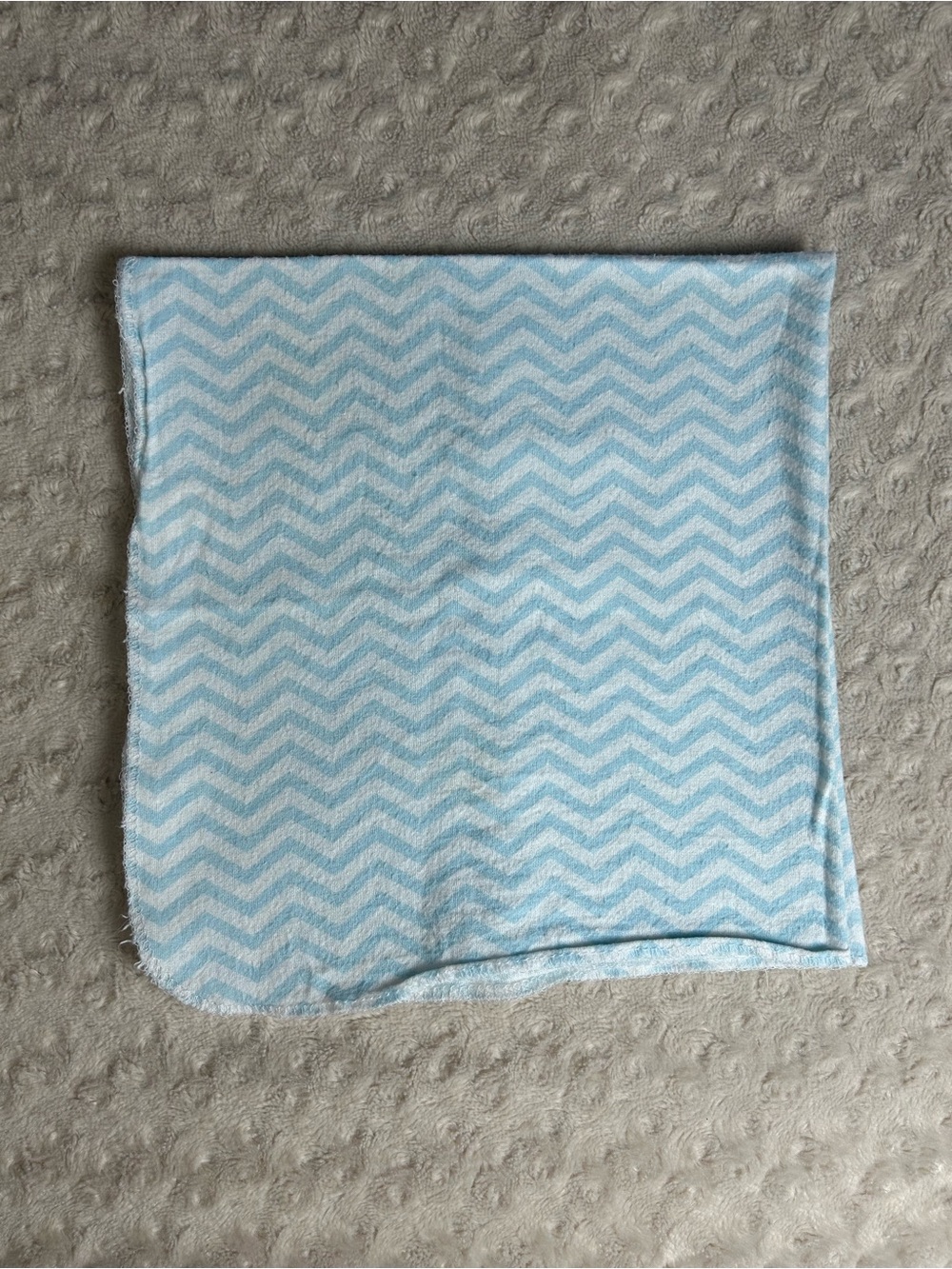 Little Beginnings Blue White Chevron Stripes Baby Receiving Blanket Flannel Thin